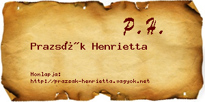 Prazsák Henrietta névjegykártya