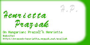 henrietta prazsak business card